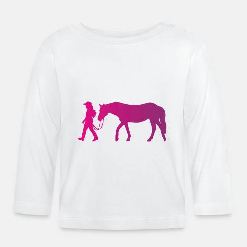 Mädchen führt Pferd, Horsemanship - Baby Langarmshirt