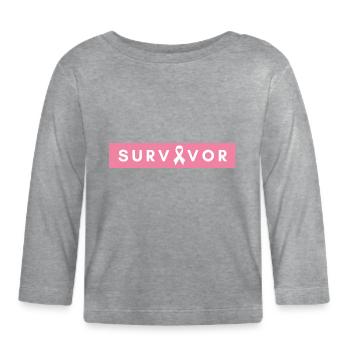 Krebs-Überlebender - Baby Bio-Langarmshirt - Grau meliert - Vorne