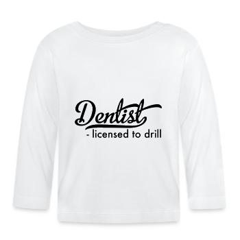 Dentiste - T-shirt manches longues bio Bébé - blanc - Devant
