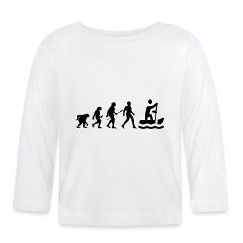 Cool "Evolution Rowing Shirt" design - Organic Baby Long Sleeve T-Shirt - white - Front