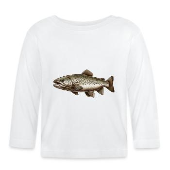 Truite - T-shirt manches longues bio Bébé - blanc - Devant