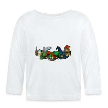 5 hats - Organic Baby Long Sleeve T-Shirt - white - Front