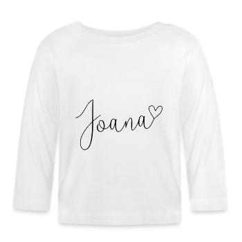 Joana Nom Prénom Jour - T-shirt manches longues bio Bébé - blanc - Devant
