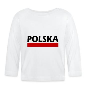 Polen - Baby Bio-Langarmshirt - Weiß - Vorne