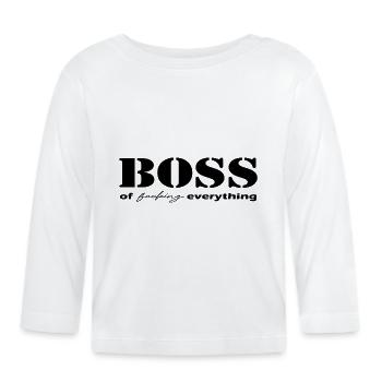 Boss de tout ce qui est noir - T-shirt manches longues bio Bébé - blanc - Devant