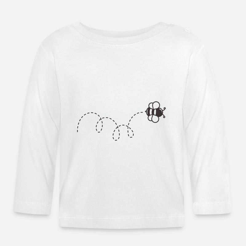 Abeille - T-shirt manches longues bio Bébé - blanc