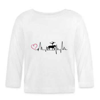 Heartbeat Voltigieren mit Herz - Baby Bio-Langarmshirt - Weiß - Vorne