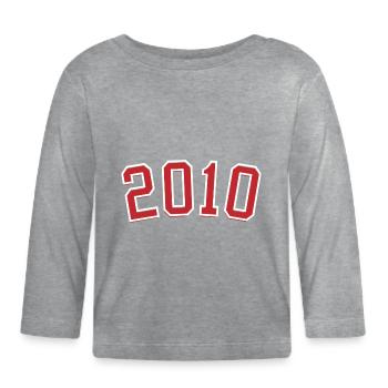 Année de naissance sport 2010 - T-shirt manches longues bio Bébé - gris chiné - Devant