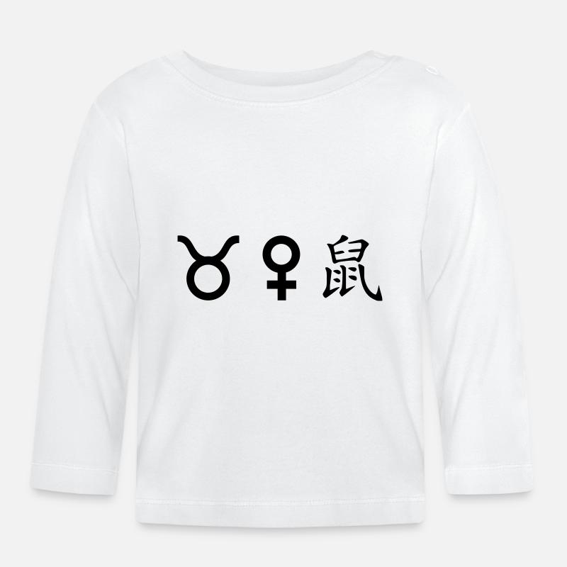 stier venus ratte - Baby Bio-Langarmshirt - Weiß