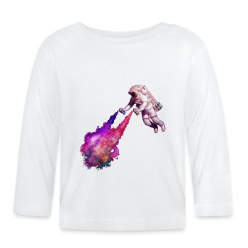 Shooting stars - Organic Baby Long Sleeve T-Shirt - white - Front