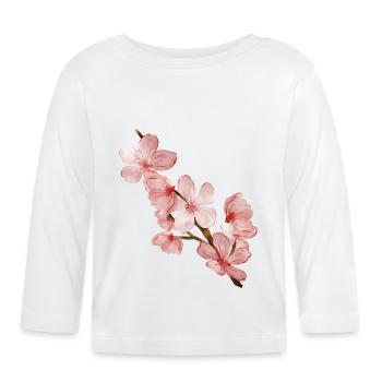Cherry blossom - Organic Baby Long Sleeve T-Shirt - white - Front