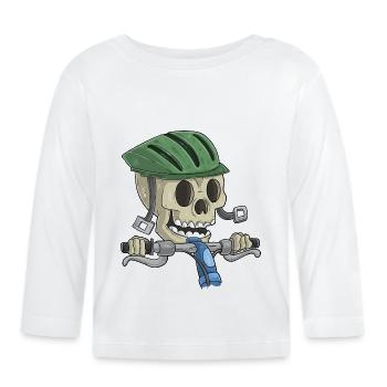 Crâne de vélo - T-shirt manches longues bio Bébé - blanc - Devant