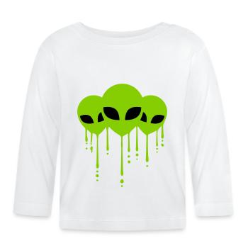 Graffiti Team 3 Aliens - Organic Baby Long Sleeve T-Shirt - white - Front