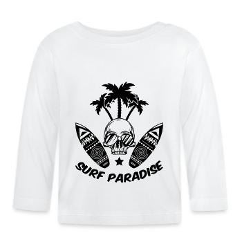 surf paradise - Baby Bio-Langarmshirt - Weiß - Vorne