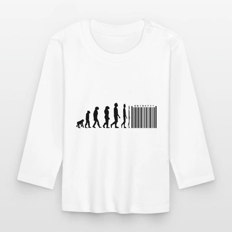 Evolution Strichcode Baby Bio-Langarmshirt