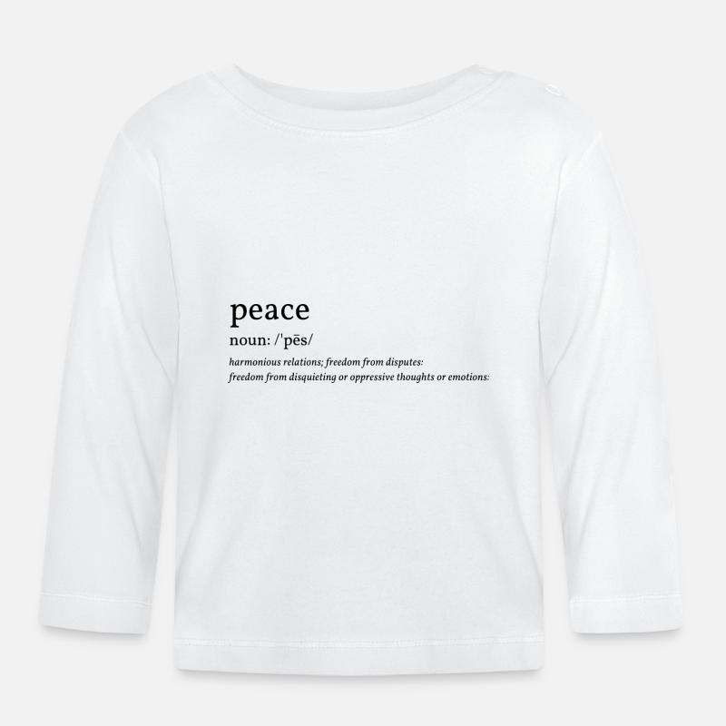 PEACE; - Baby Bio-Langarmshirt - Weiß