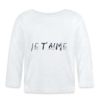 ich liebe dich Spruch Valentinstag französisch - Baby Bio-Langarmshirt - Weiß - Vorne