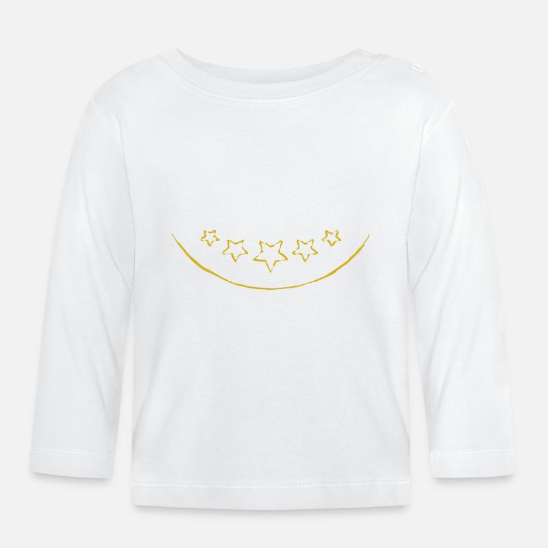 Arc ci-dessous et étoiles | Graphique vectoriel - T-shirt manches longues bio Bébé - blanc