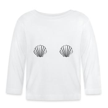 coquillage - T-shirt manches longues bio Bébé - blanc - Devant