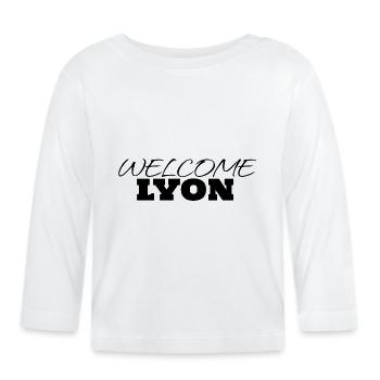 WILLKOMMEN LYON - Baby Bio-Langarmshirt - Weiß - Vorne