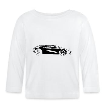 voiture de sport - T-shirt manches longues bio Bébé - blanc - Devant