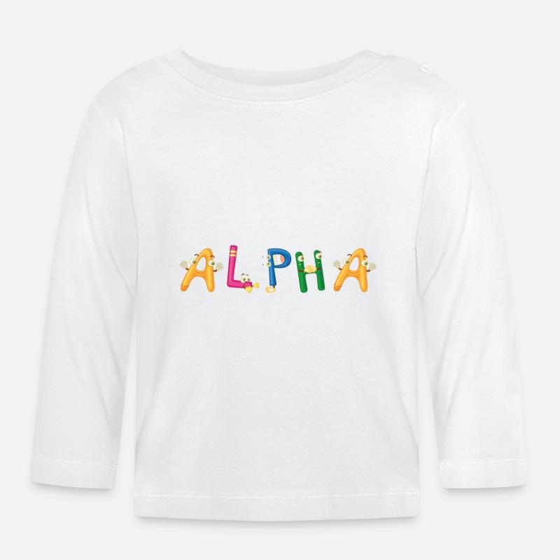 Alpha - Baby Bio-Langarmshirt - Weiß