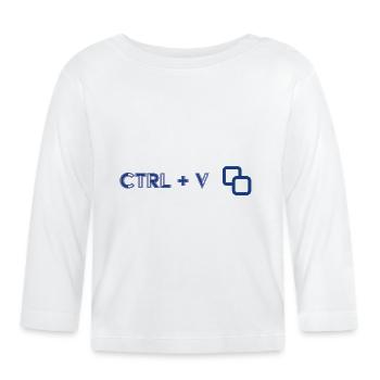 Ctrl V - Zwillinge / Ferngläser - Baby Bio-Langarmshirt - Weiß - Vorne
