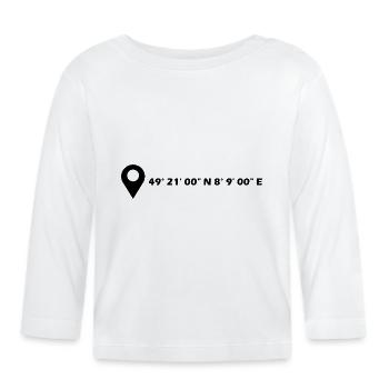 Neustadt an der Weinstraße Koordinaten - Baby Bio-Langarmshirt - Weiß - Vorne
