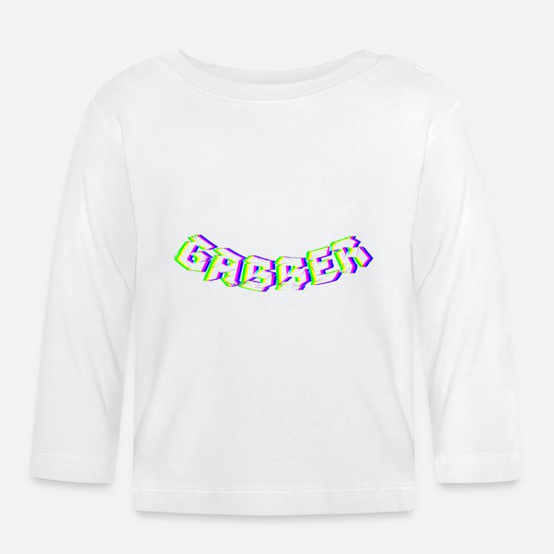 Gabber Hardcore Techno - T-shirt manches longues bio Bébé - blanc