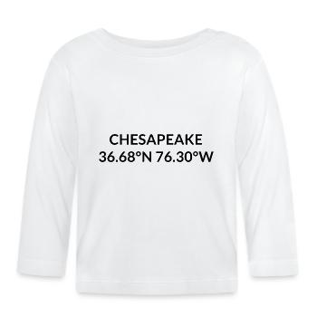 Chesapeake, Virginia, USA Coordinates - Organic Baby Long Sleeve T-Shirt - white - Front