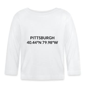 Pittsburgh, Pennsylvanie, États-Unis Coordonnées - T-shirt manches longues bio Bébé - blanc - Devant