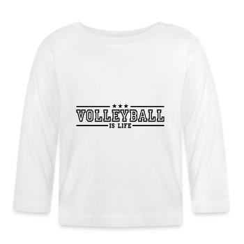 volleyball is life deluxe - T-shirt manches longues bio Bébé - blanc - Devant