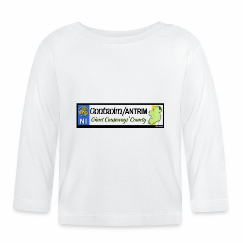 CO. ANTRIM, NORTHERN IRELAND licence plate tags - Baby Long Sleeve T-Shirt