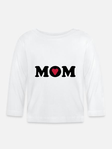 I love mom - Organic Baby Long Sleeve T-Shirt - white