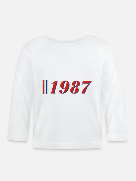 Année 1987 - T-shirt manches longues bio Bébé - blanc
