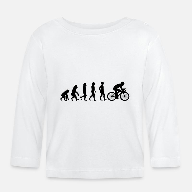 Fahrrad Evolution schwarz - Baby Bio-Langarmshirt - Weiß