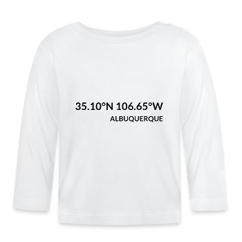 Albuquerque, New Mexico, USA Coordinates - Organic Baby Long Sleeve T-Shirt - white - Front