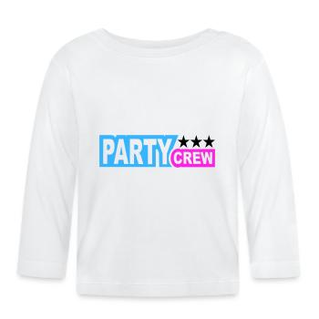 Party Crew Fun Stars Celebrate Team Friends Member - Organic Baby Long Sleeve T-Shirt - white - Front