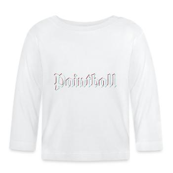 Logo de paintball rustique avec effet de distorsion 3d - T-shirt manches longues bio Bébé - blanc - Devant
