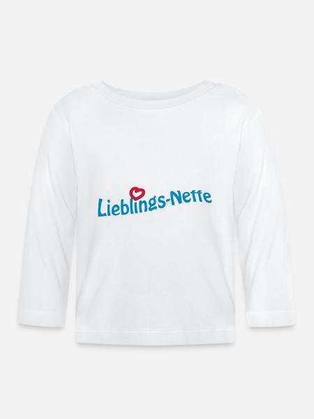Lieblingsneffe - Baby Bio-Langarmshirt - Weiß