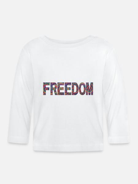 Freedom - Baby Bio-Langarmshirt - Weiß