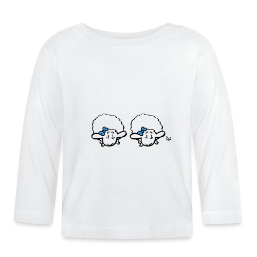 Baby Lamb Twins (blau & blau) - Baby Langarmshirt