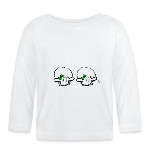 Baby Lamb Twins (grün & grün) - Baby Langarmshirt