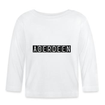 Panneau de l’aéroport d’Aberdeen - T-shirt manches longues bio Bébé - blanc - Devant