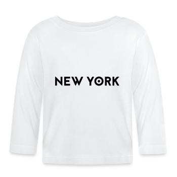 NEW YORK - Baby Bio-Langarmshirt - Weiß - Vorne