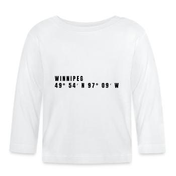 Winnipeg, Canada Coordinates - Organic Baby Long Sleeve T-Shirt - white - Front
