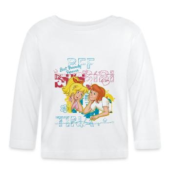 Bibi und Tina 'BFF Best Friends Forever' - Baby Bio-Langarmshirt - Weiß - Vorne