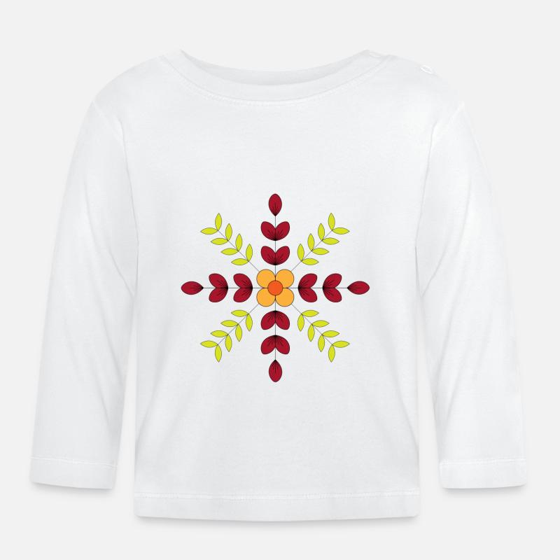 Blume - Baby Bio-Langarmshirt - Weiß
