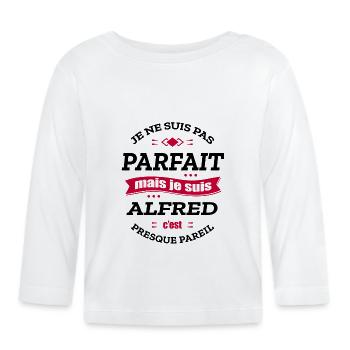 ALFRED PARFAIT - PRENOM ALFRED - T-shirt manches longues bio Bébé - blanc - Devant