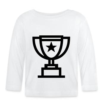 Trophäe - Baby Bio-Langarmshirt - Weiß - Vorne